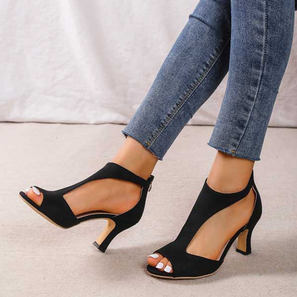 Women's Orthopedic Heeled Sandals with Open Toe Design