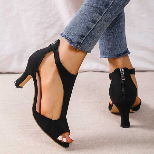 Women's Orthopedic Heeled Sandals with Open Toe Design