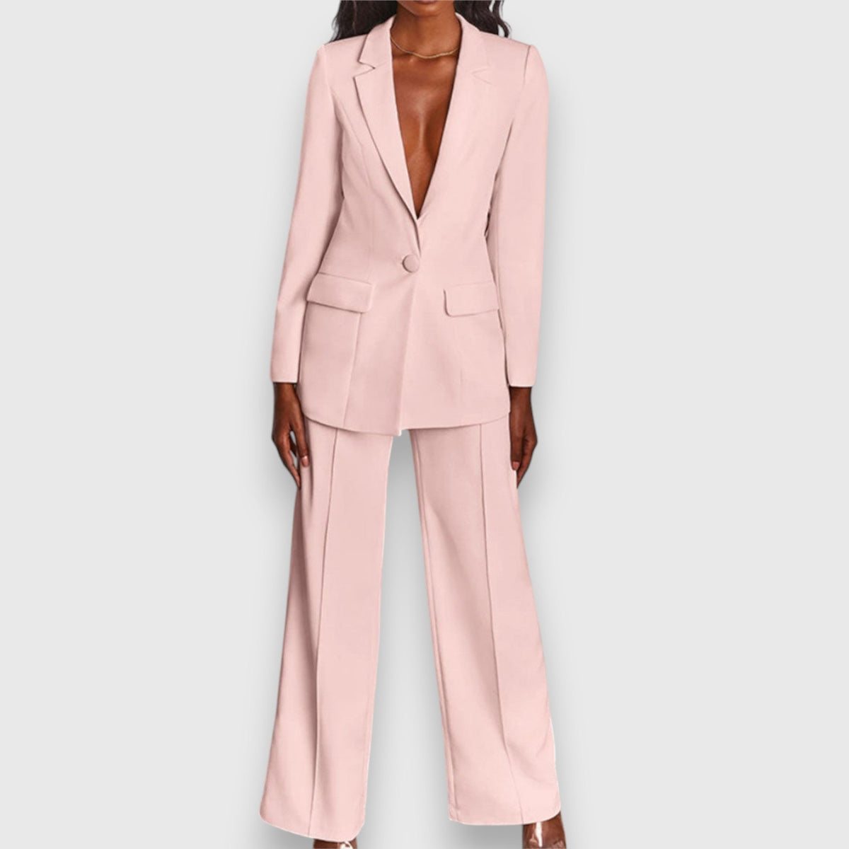Women's Tailored Blazer and Wide-Leg Trouser Set