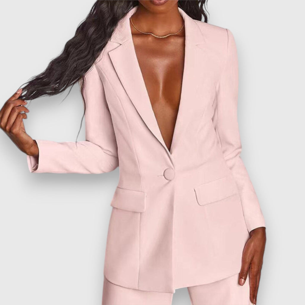 Women's Tailored Blazer and Wide-Leg Trouser Set