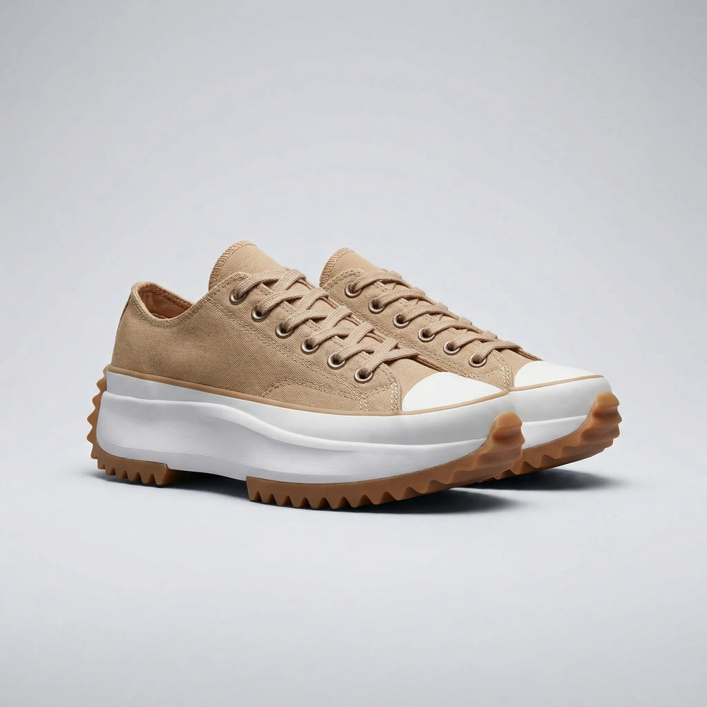 Women's Platform Lace-Up Sneakers with Zigzag Sole