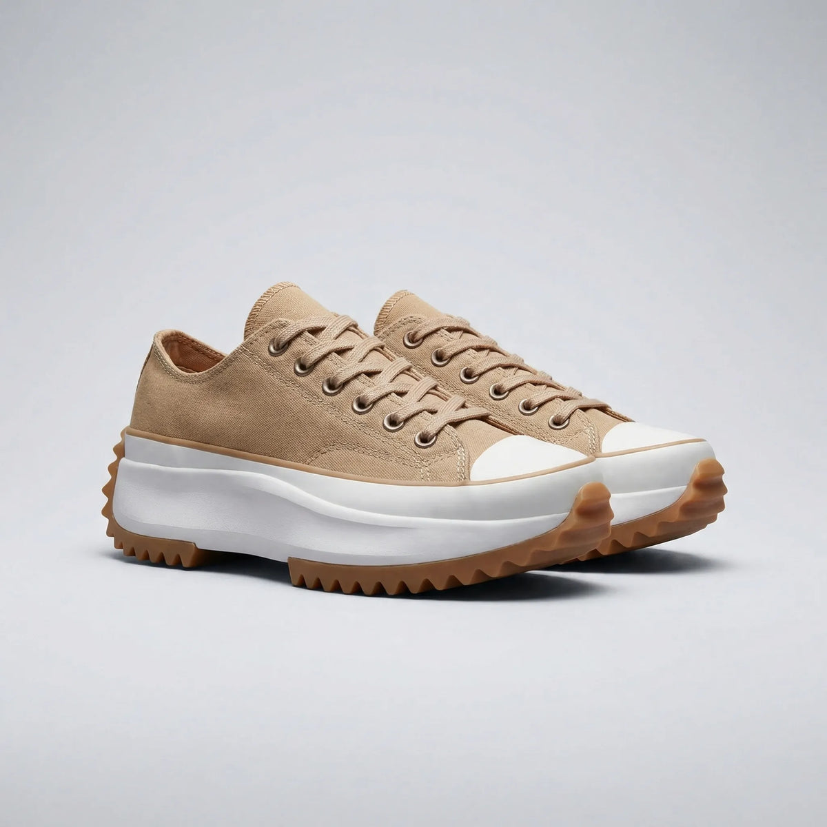 Women's Platform Lace-Up Sneakers with Zigzag Sole