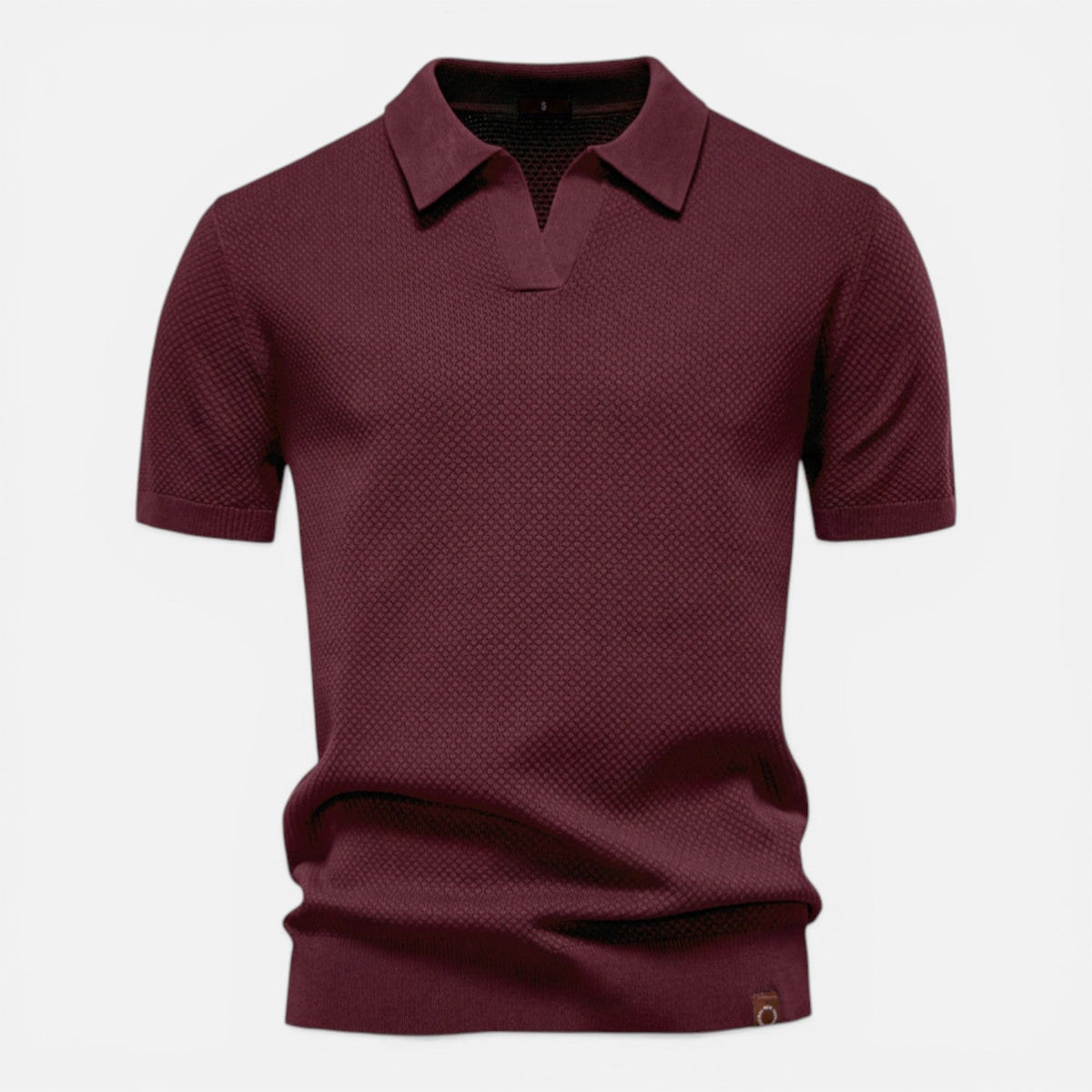 Montarello Men's Slim Fit Textured Knit Short-Sleeve Polo Shirt
