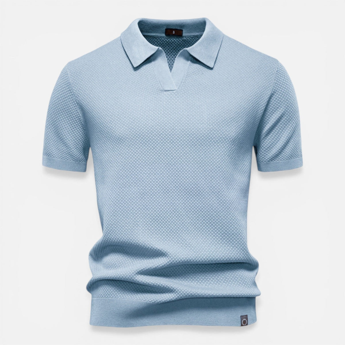 Montarello Men's Slim Fit Textured Knit Short-Sleeve Polo Shirt