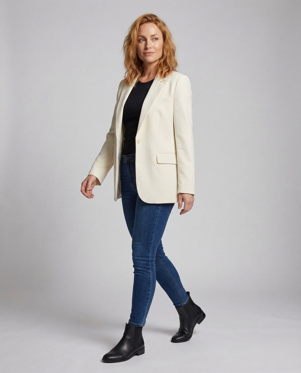 Women's Oversized Long Blazer Single-Breasted Notch Lapel