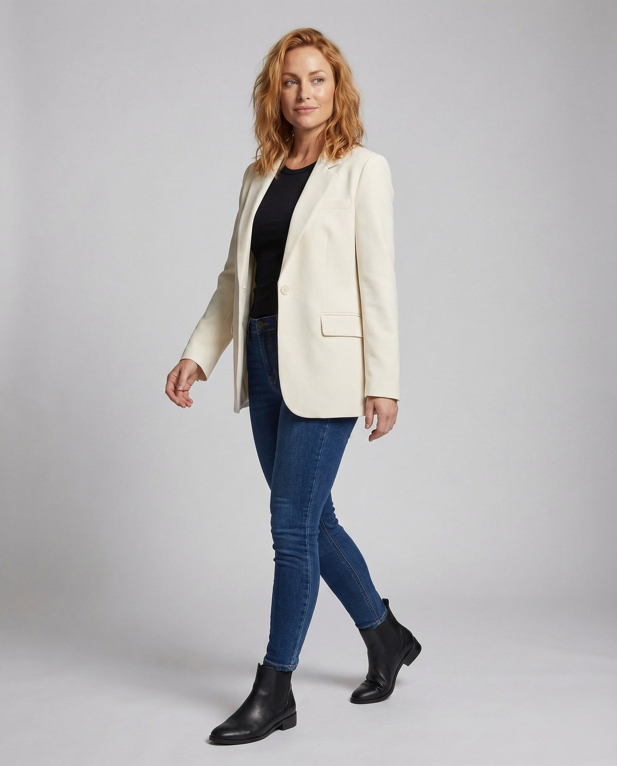 Women's Oversized Long Blazer Single-Breasted Notch Lapel