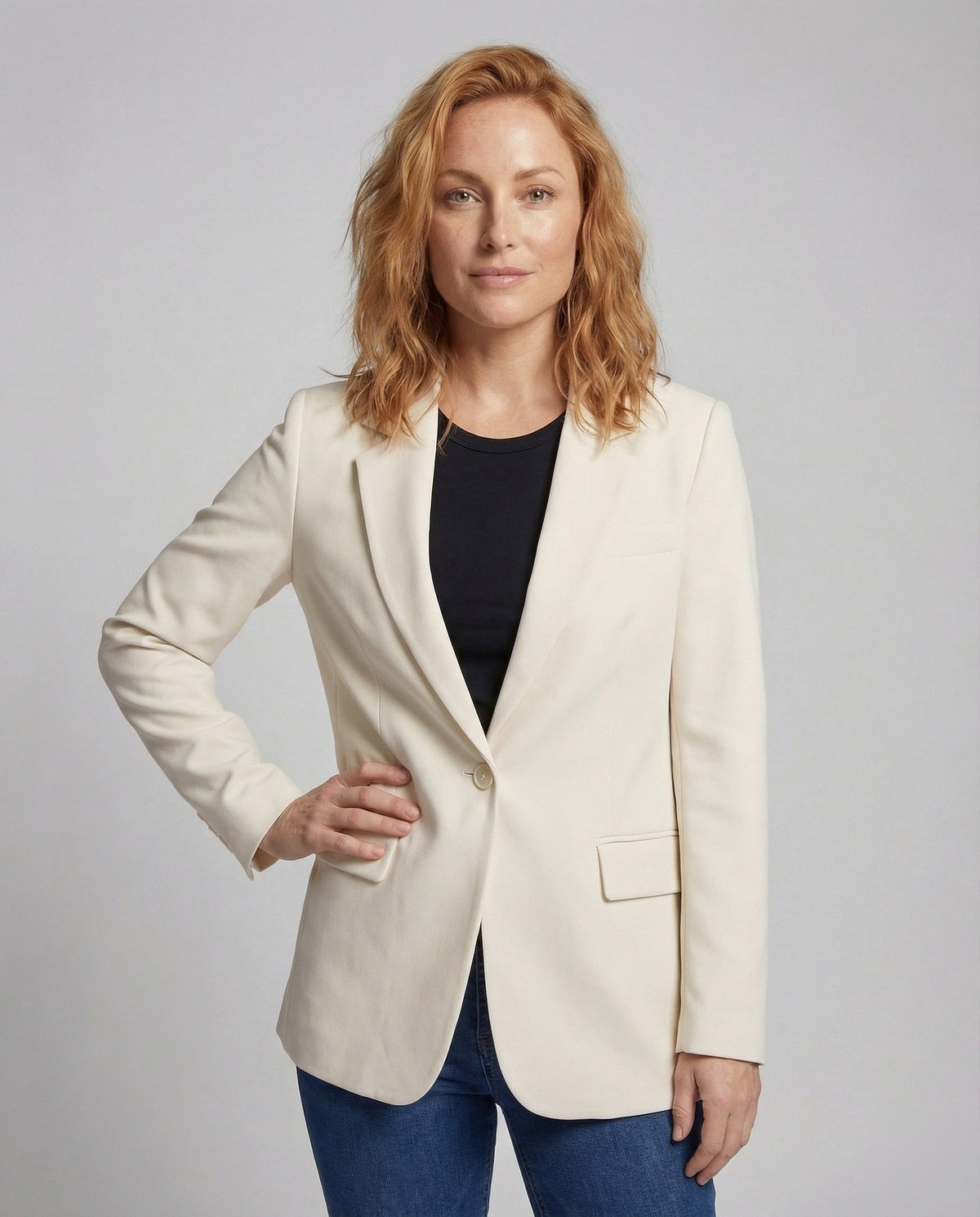 Women's Oversized Long Blazer Single-Breasted Notch Lapel