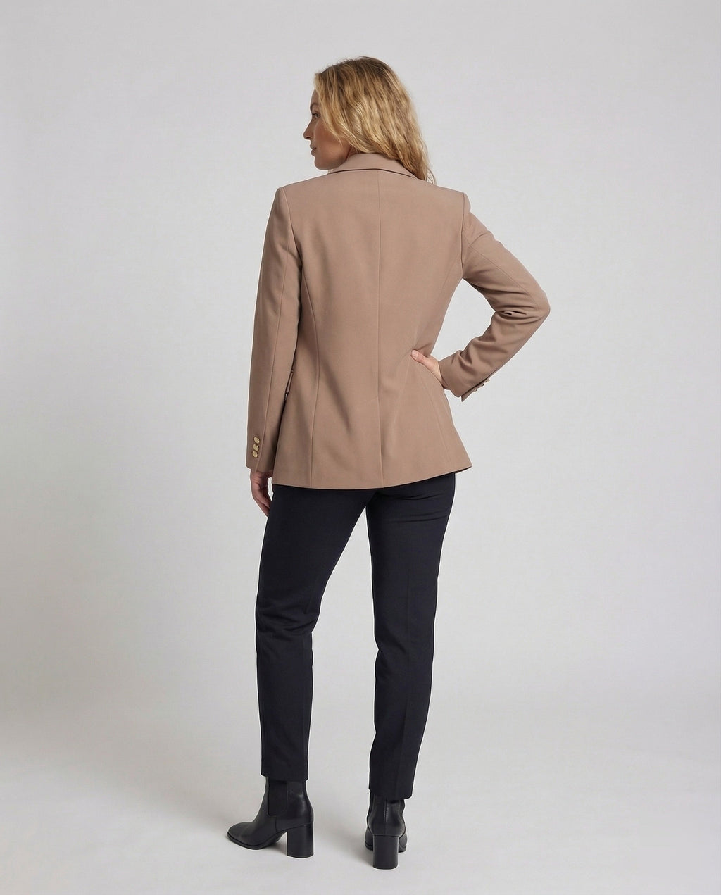 Women's Double-Breasted Blazer with Notch Lapel