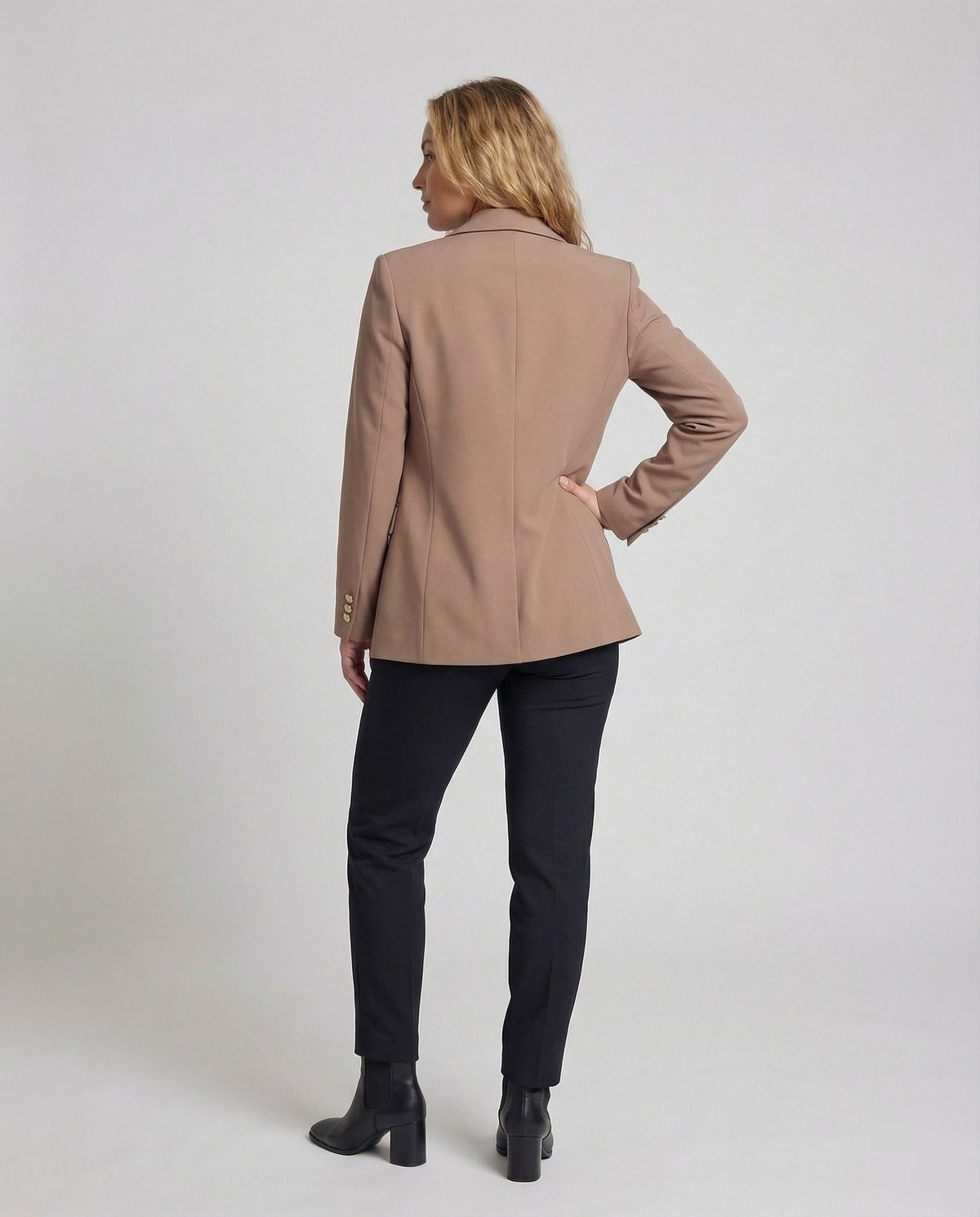 Women's Double-Breasted Blazer with Notch Lapel