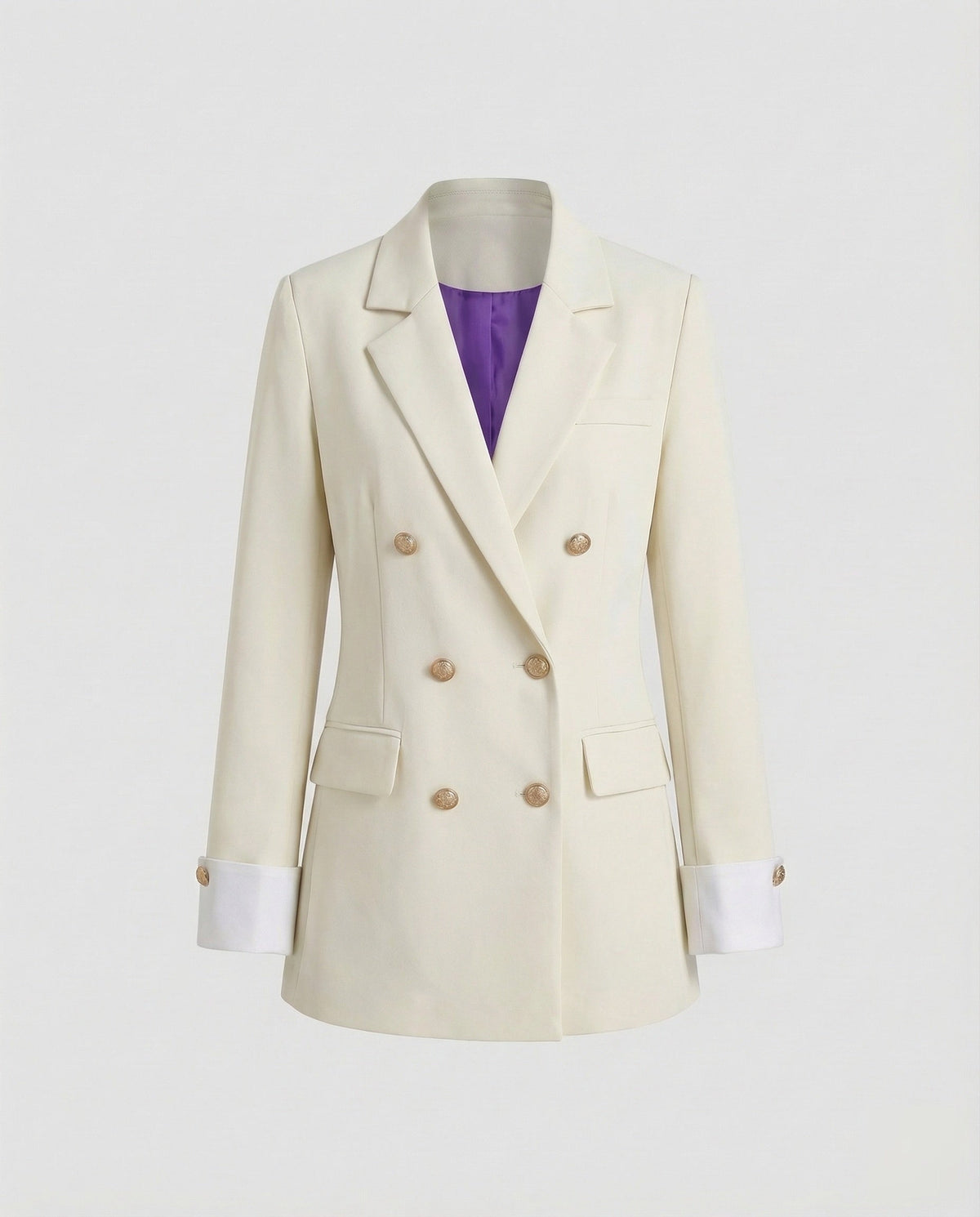 Women's Double-Breasted Blazer with Notch Lapel