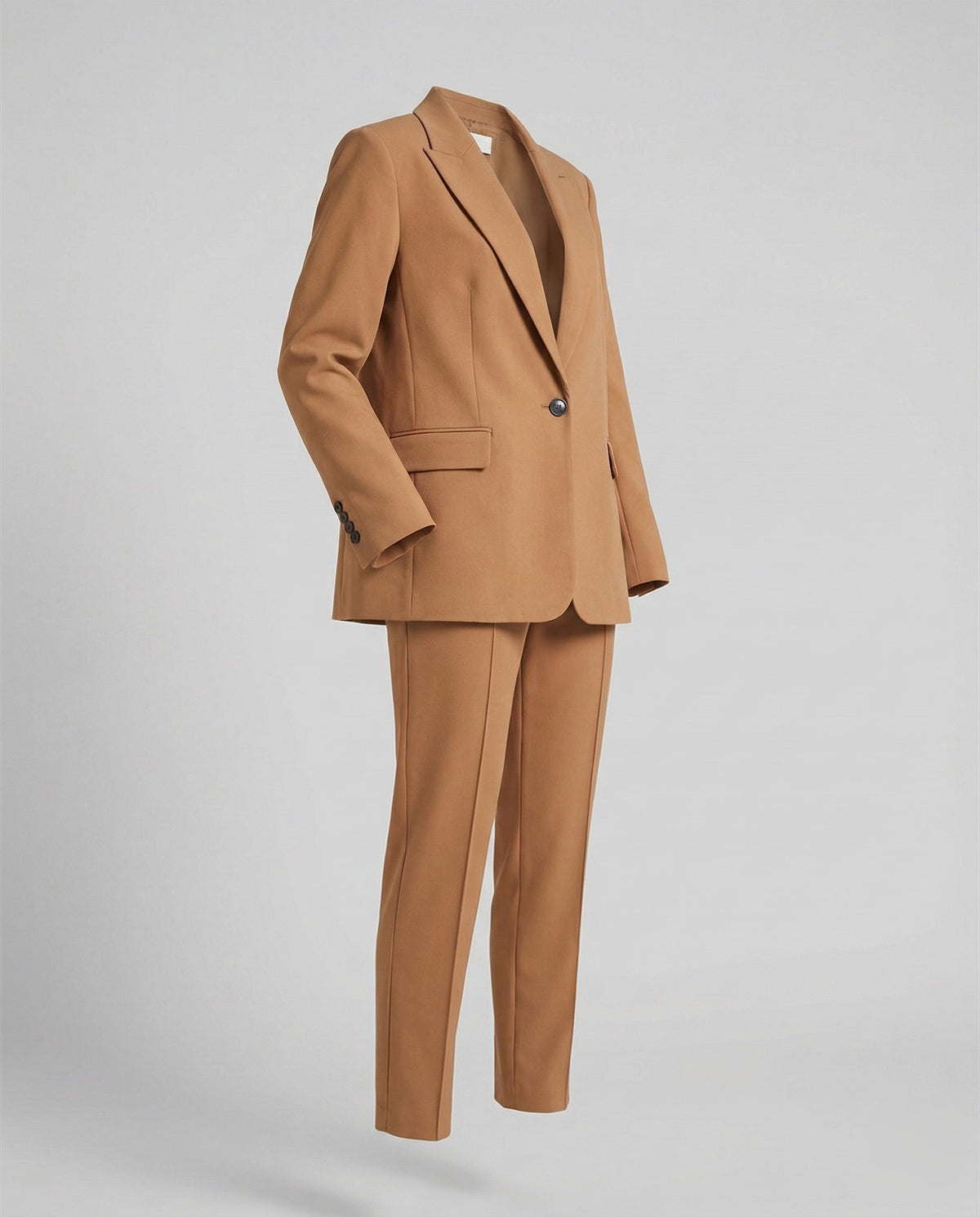 Women's Single-Button Tailored Suit with Blazer and Trousers