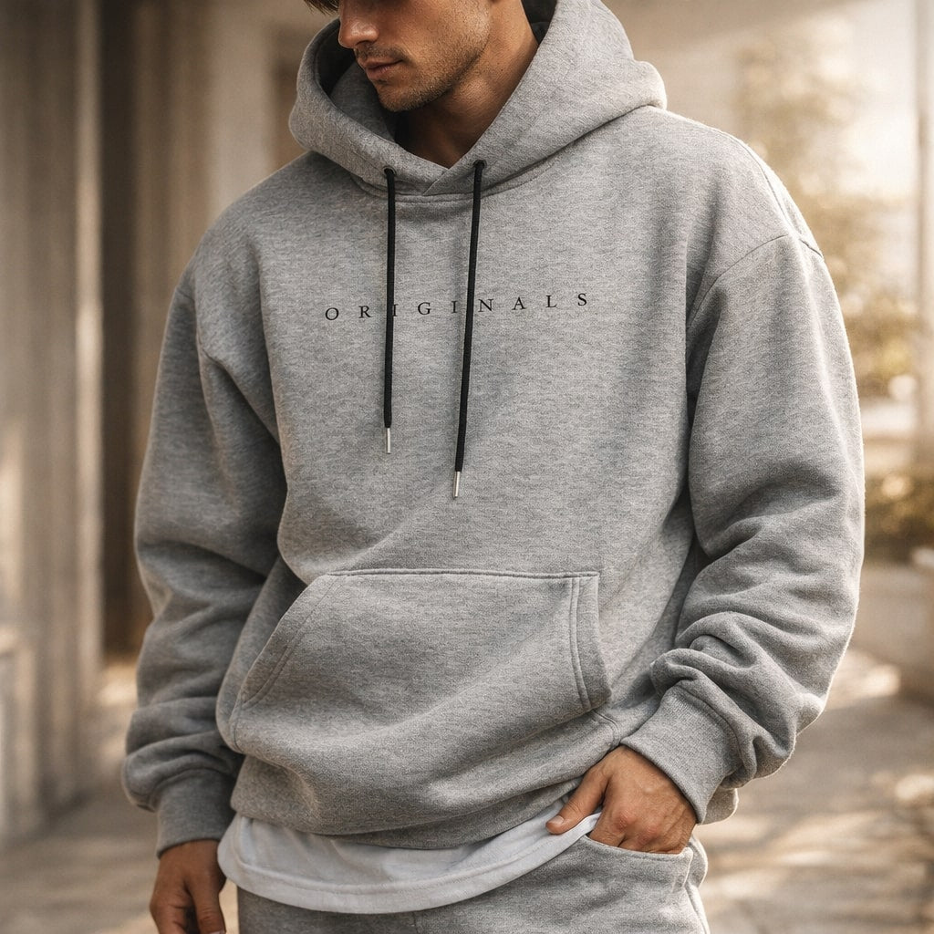 Unisex Relaxed Fit Pullover Hoodie, Drawstring Hood, Long Sleeves