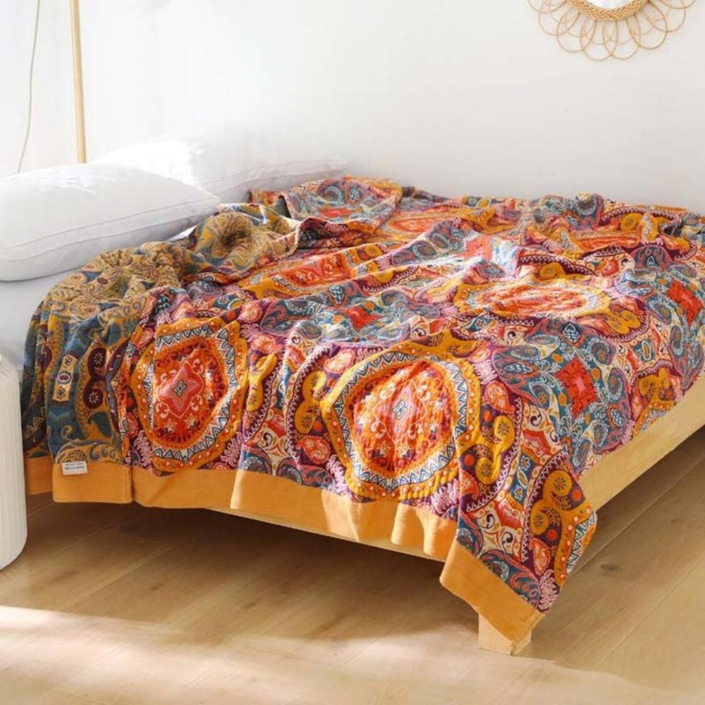 Reversible Boho Temperature-Control Blanket for All Seasons