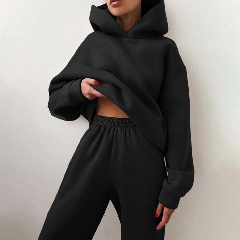 Women's Jogging Set Oversized Hoodie Joggers Lounge