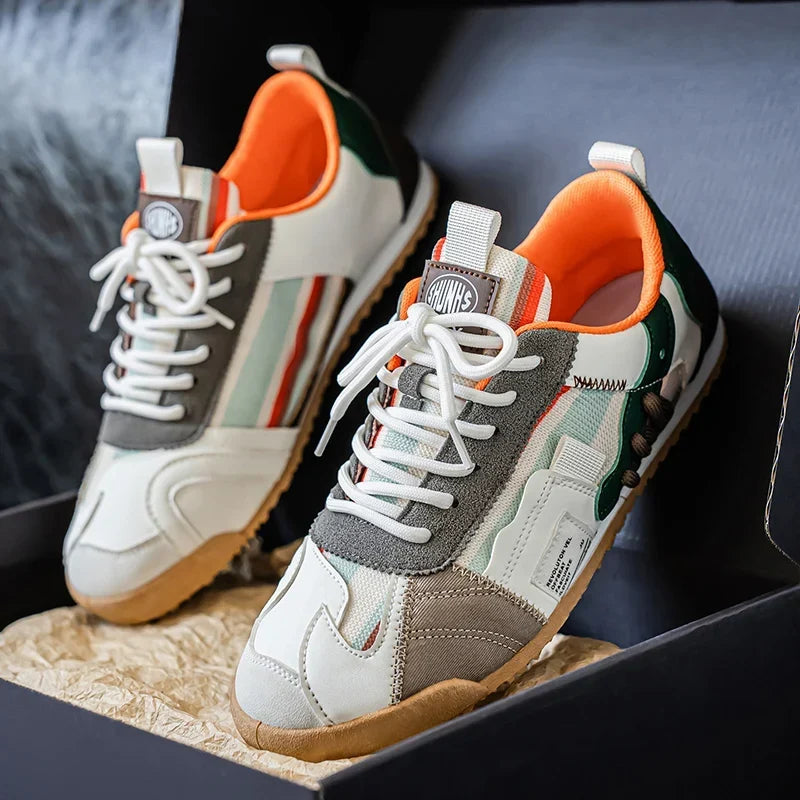 Gino | Men's Retro Sneakers with Color-Block Details