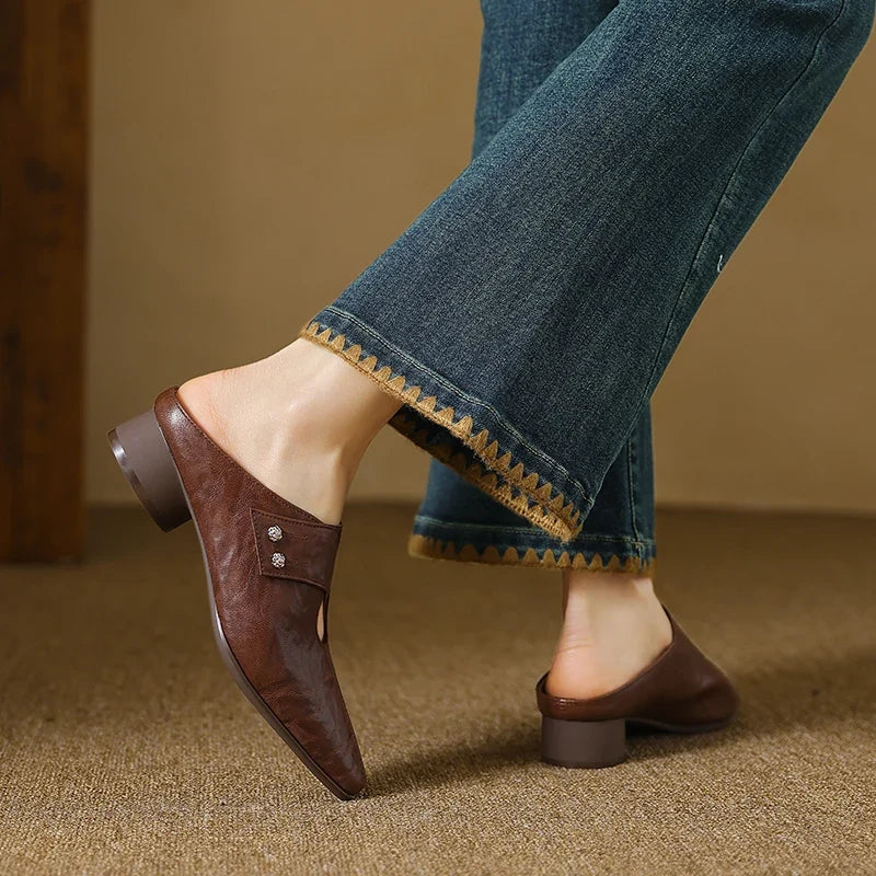 Agnit Genuine Leather Mules