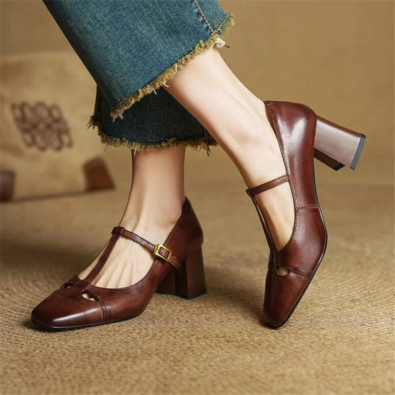 Elora Genuine Leather Heels