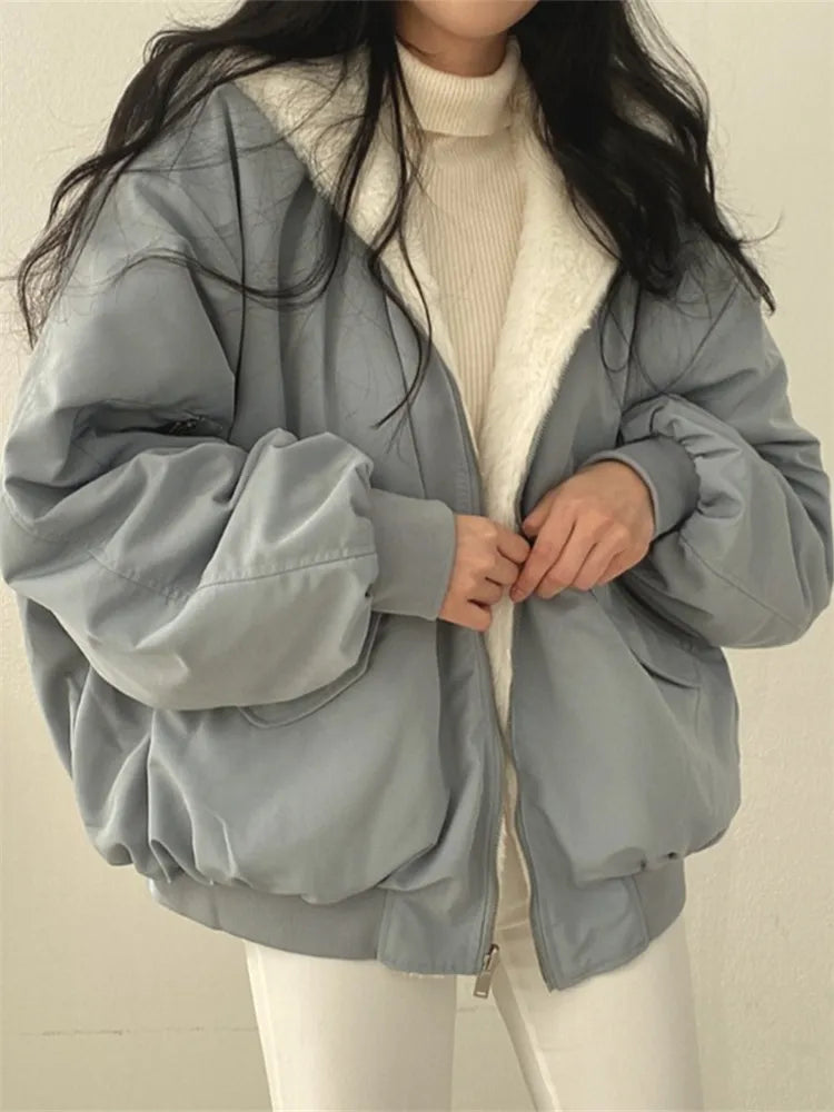 Women's Lined Winter Jacket, Zip Front, Long Sleeves, Bomber Fit