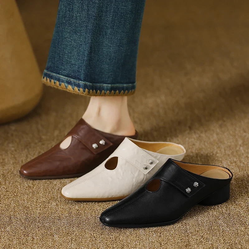 Agnit Genuine Leather Mules