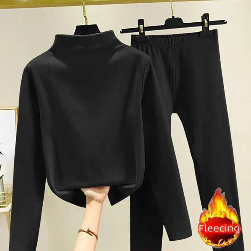 Women's Fleece Two-Piece Set with Pullover and Pants