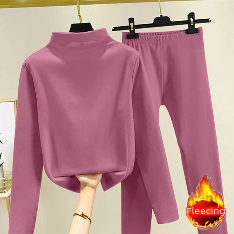 Women's Fleece Two-Piece Set with Pullover and Pants