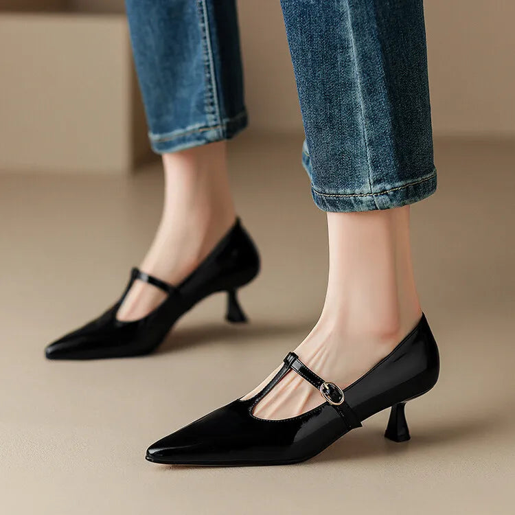 Ileen Genuine Leather Heels
