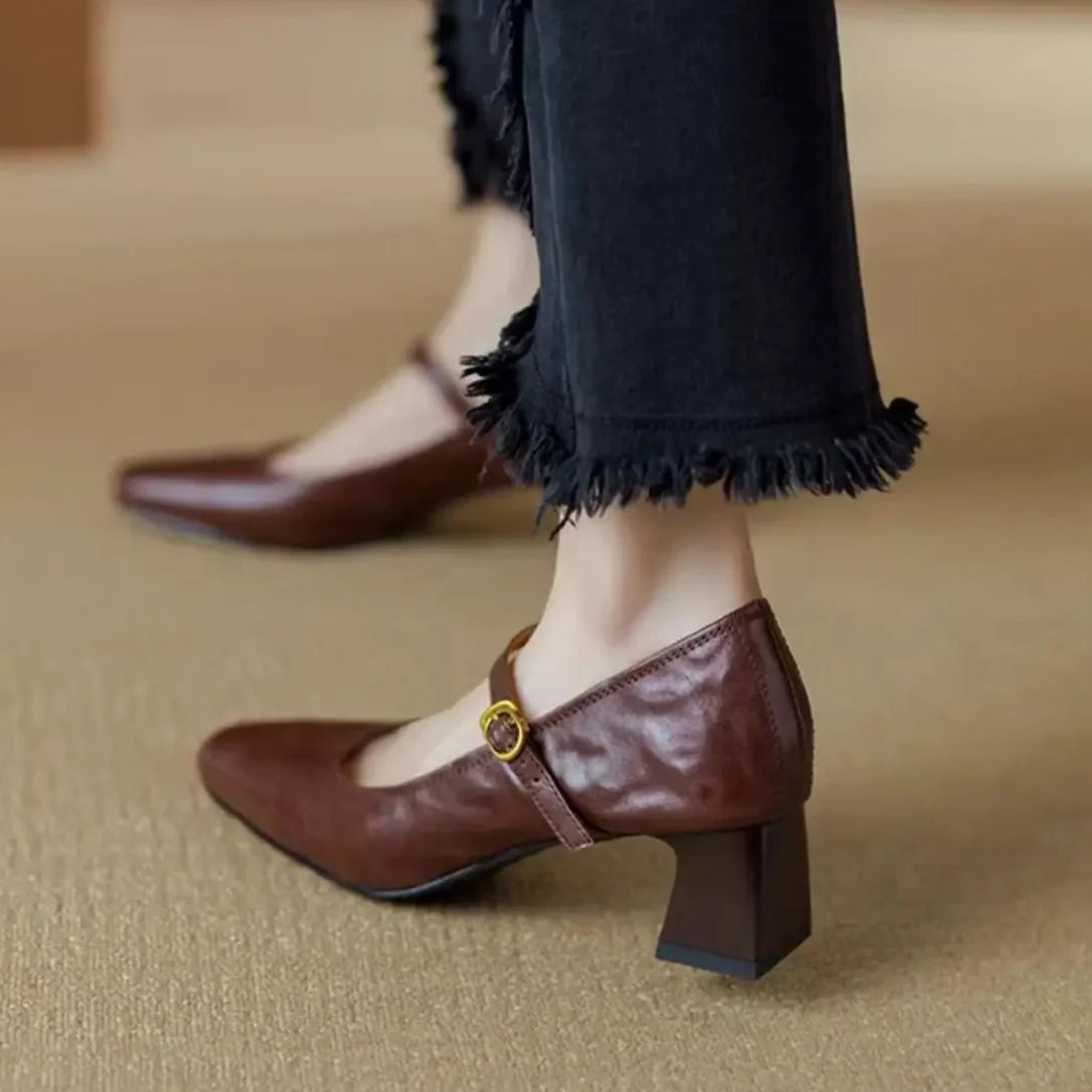 Remina Genuine Leather Heels