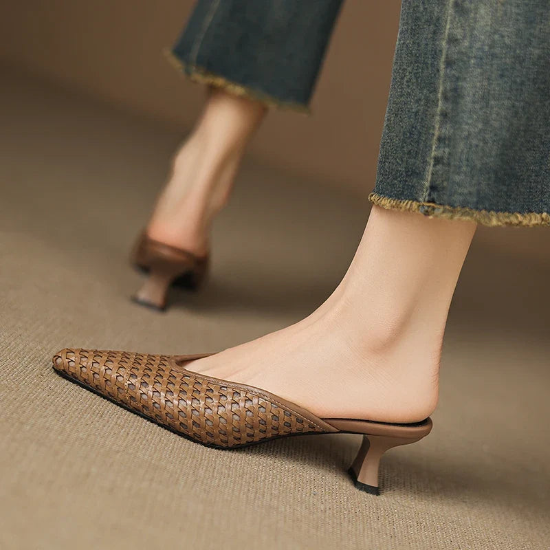 Olivia Genuine Leather Mules