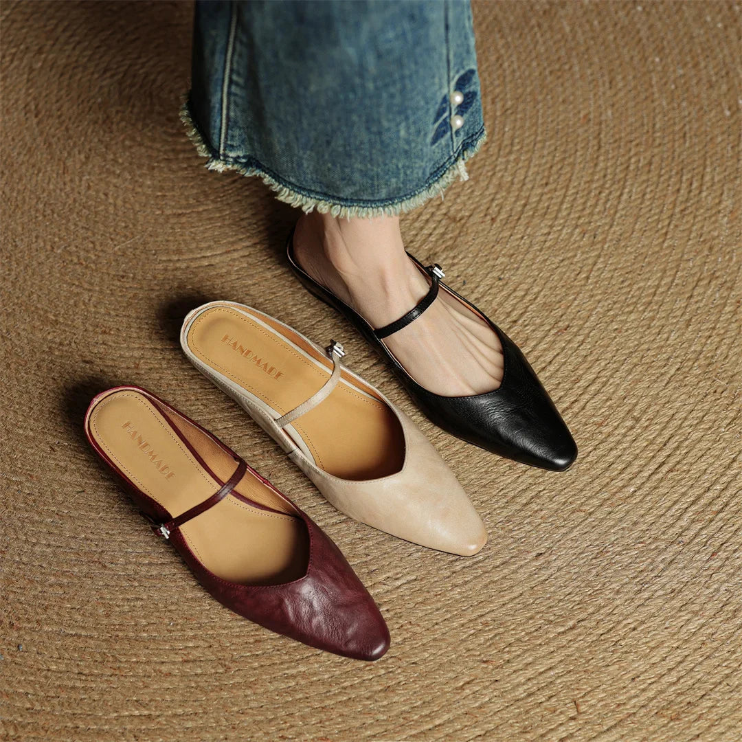 Noa Genuine Leather Mules