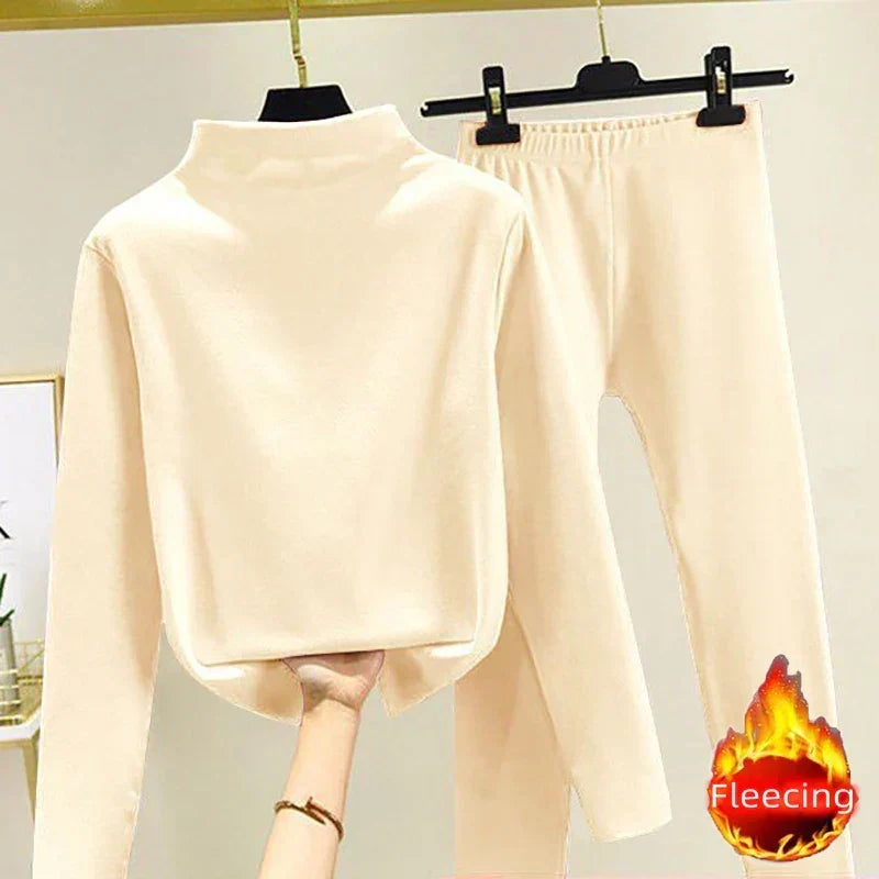 Women's Fleece Two-Piece Set with Pullover and Pants