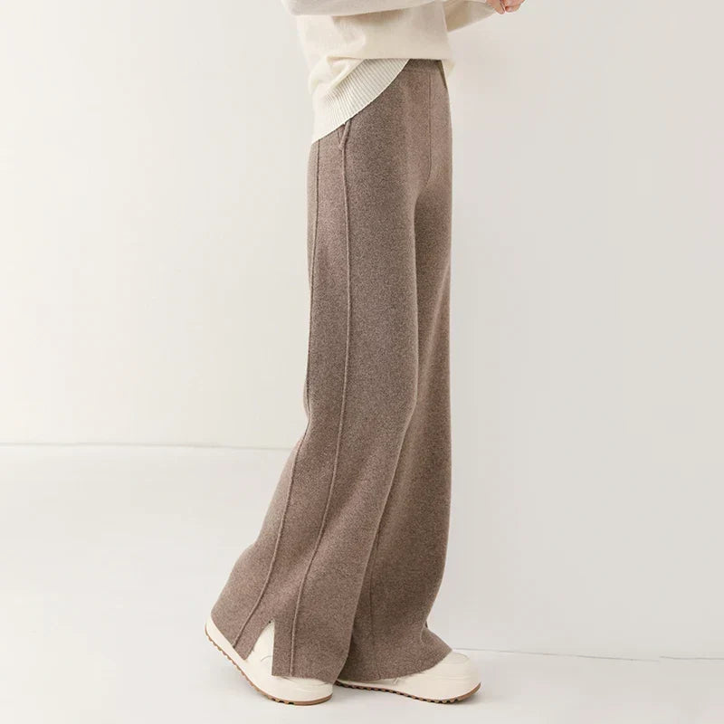 Women's Tailored Straight-Leg Sweatpants with Elastic Waist