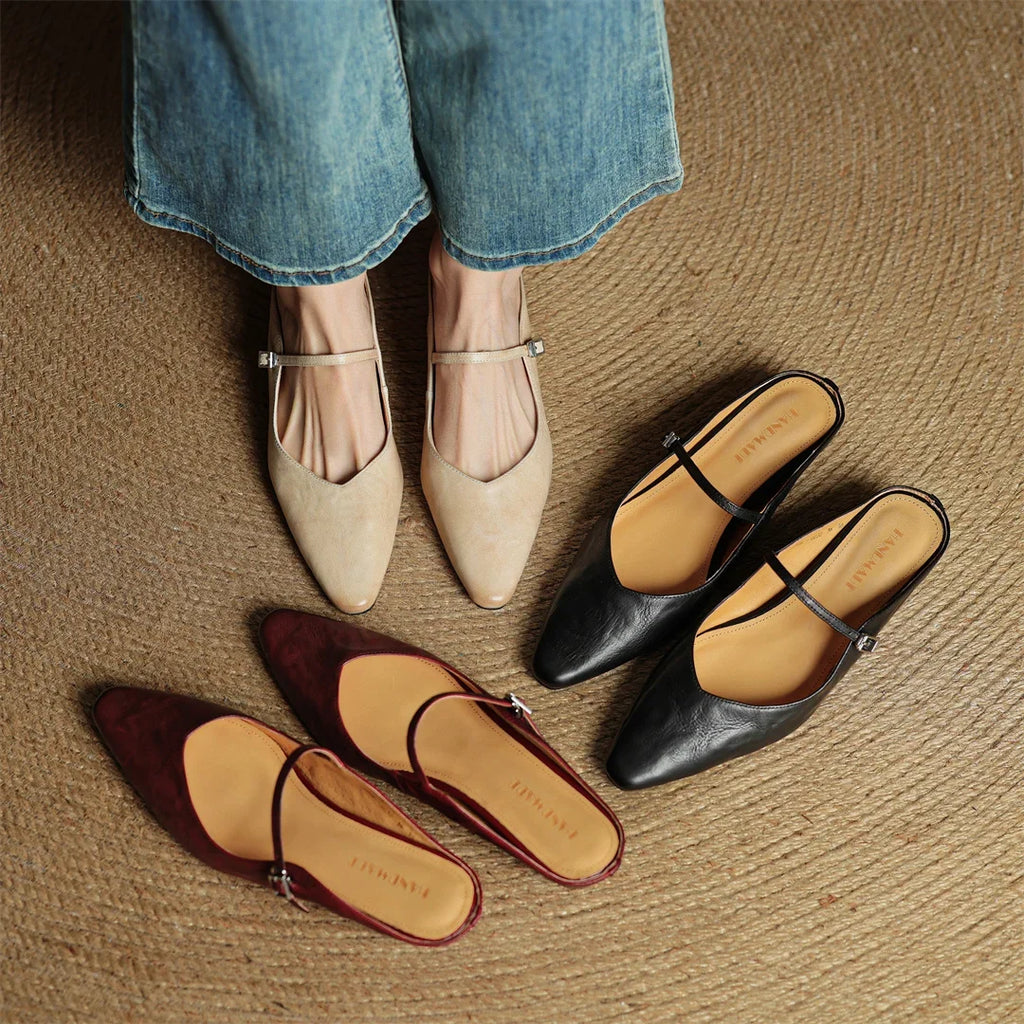 Noa Genuine Leather Mules