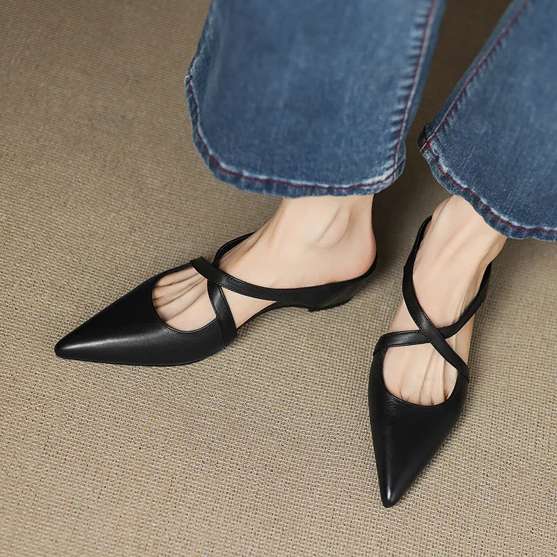 Aluna Genuine Leather Mules