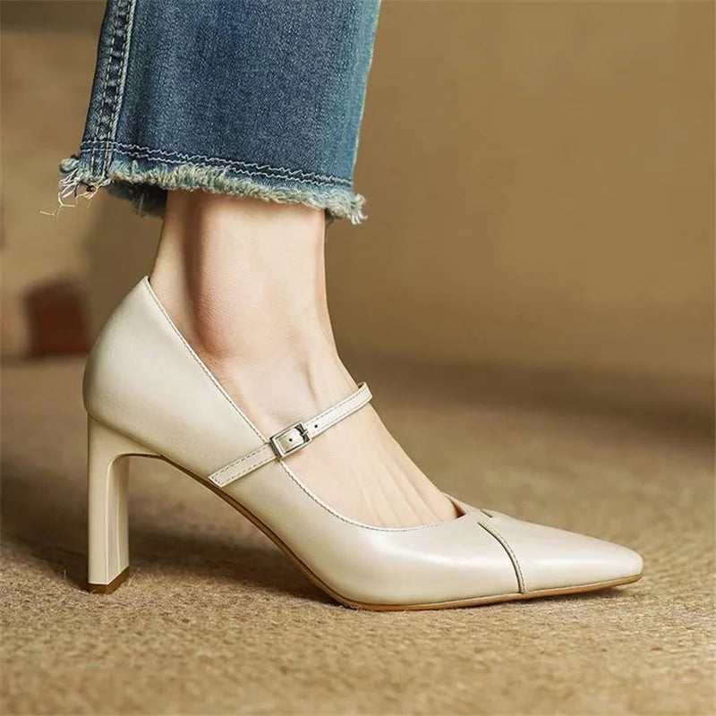 Emily Genuine Leather Heels