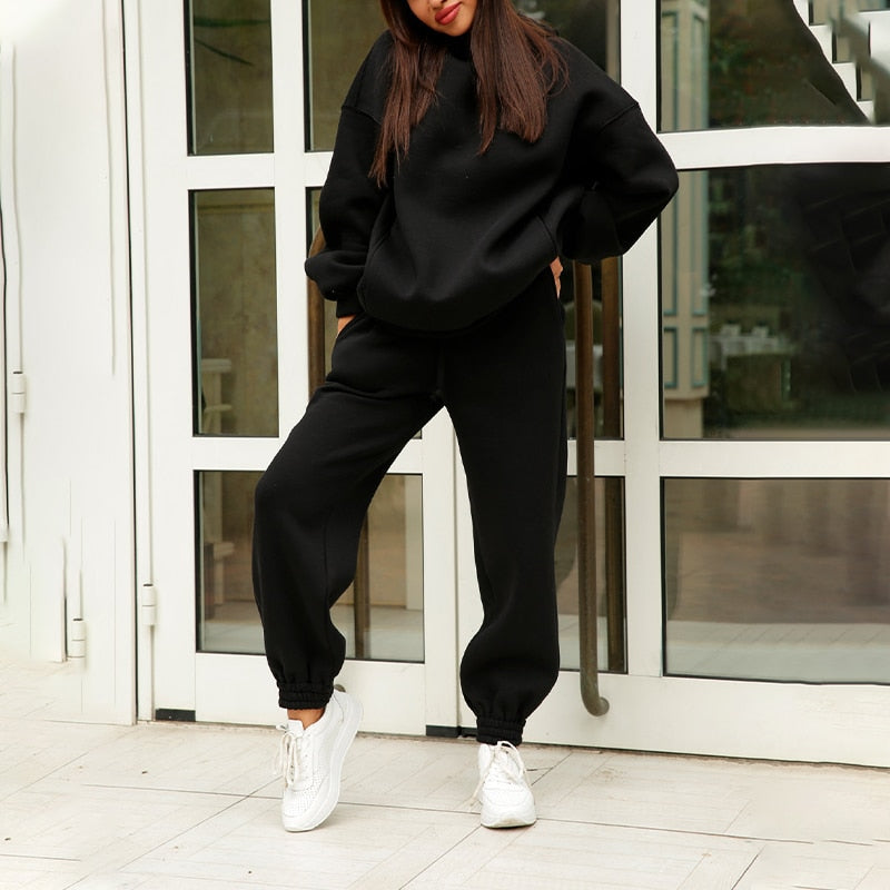 Women's Jogging Set Oversized Hoodie Joggers Lounge