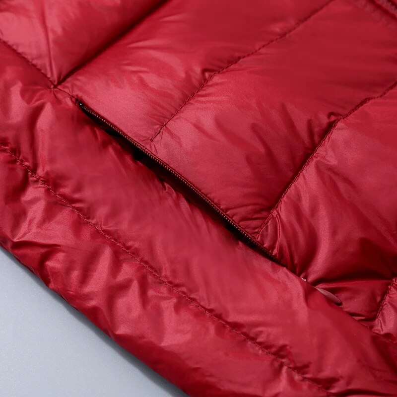 Women's Lightweight Hooded Puffer Jacket with Zipper Front