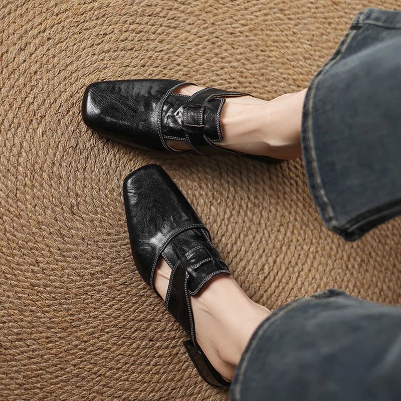 Delora Genuine Leather Mules