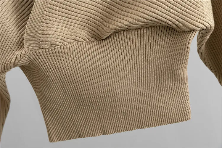 Women's Ribbed Knit Two-Piece Set with Backless Top