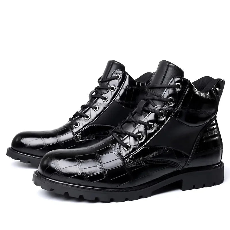 Dante - Croc Leather Boots