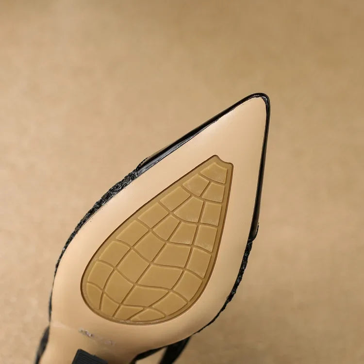 Velour Genuine Leather Slingbacks