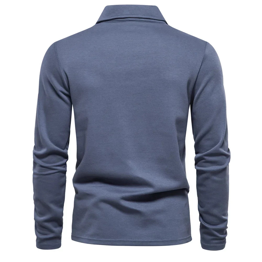 STRUCTURED COLLAR COTTON POLO FOR MEN