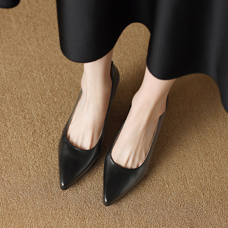 Nora Genuine Leather Heels