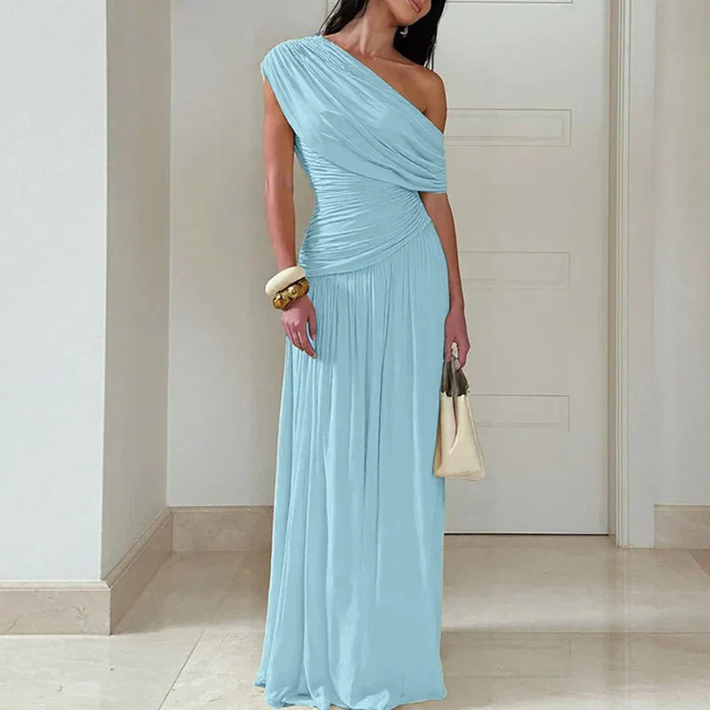 Eva's Boutique | Elegant Slant Maxi Dress