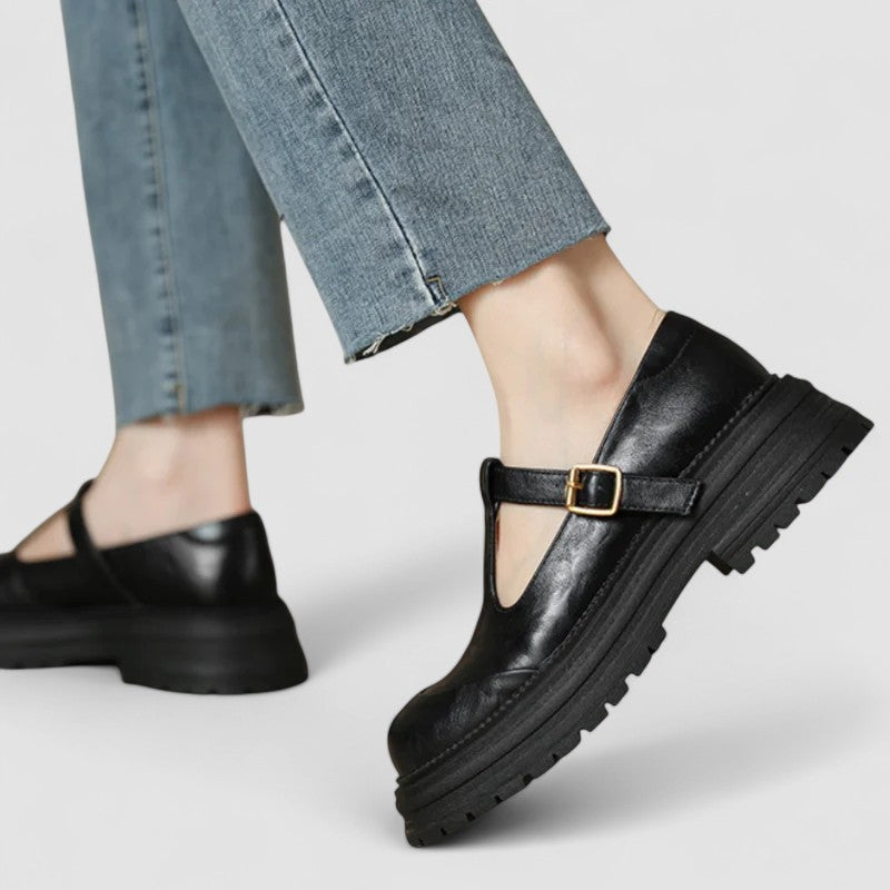 Women's Orthopedic Mary Jane Shoes with Adjustable Strap and Supportive Sole