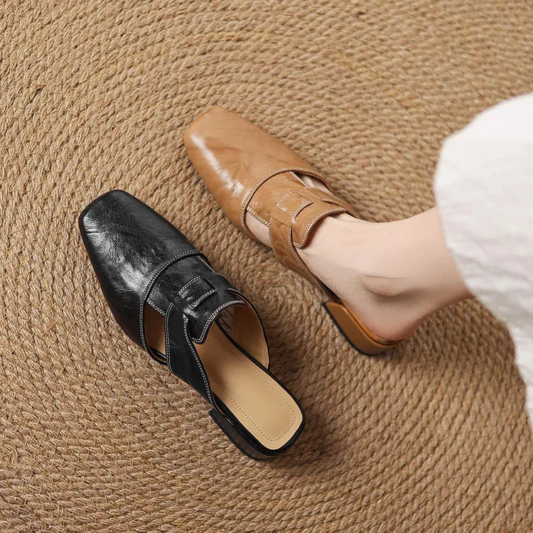 Delora Genuine Leather Mules