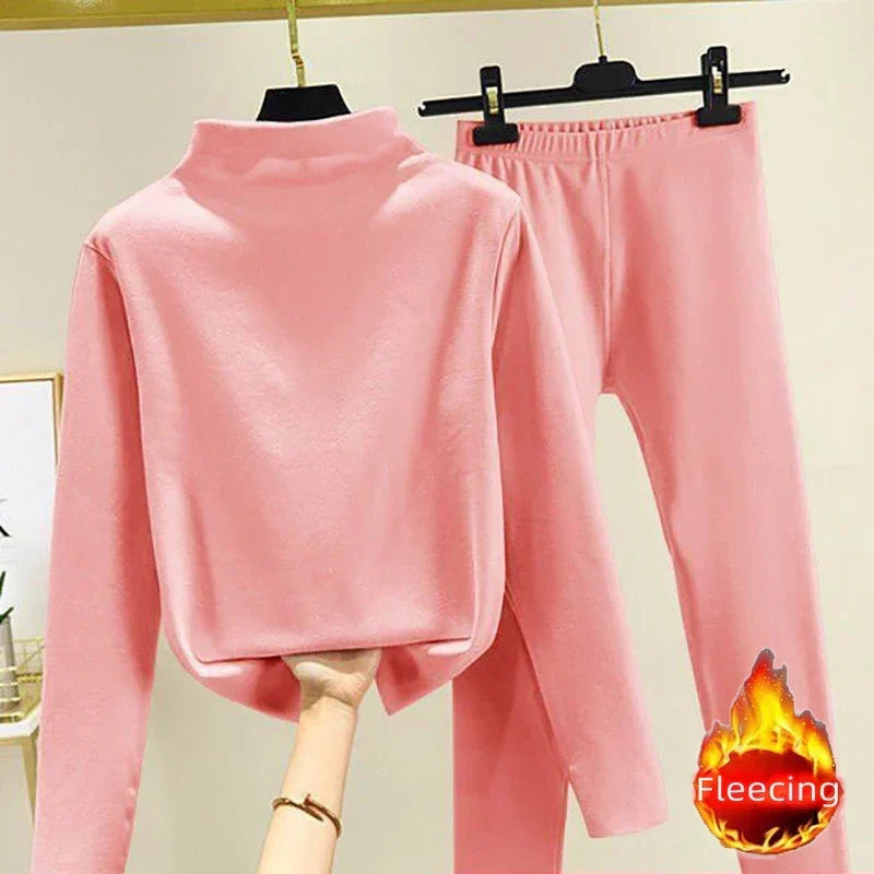 Women's Fleece Two-Piece Set with Pullover and Pants