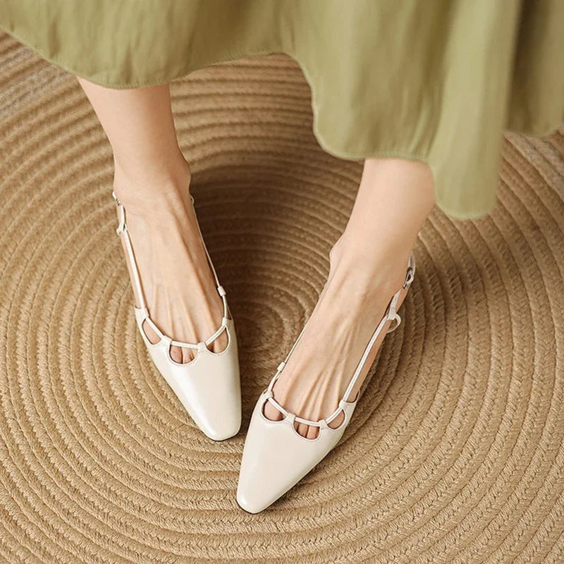 Katie Genuine Leather Slingbacks