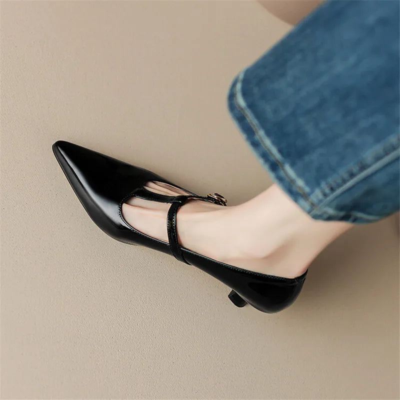Ileen Genuine Leather Heels