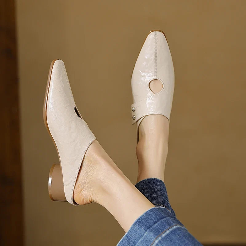 Agnit Genuine Leather Mules