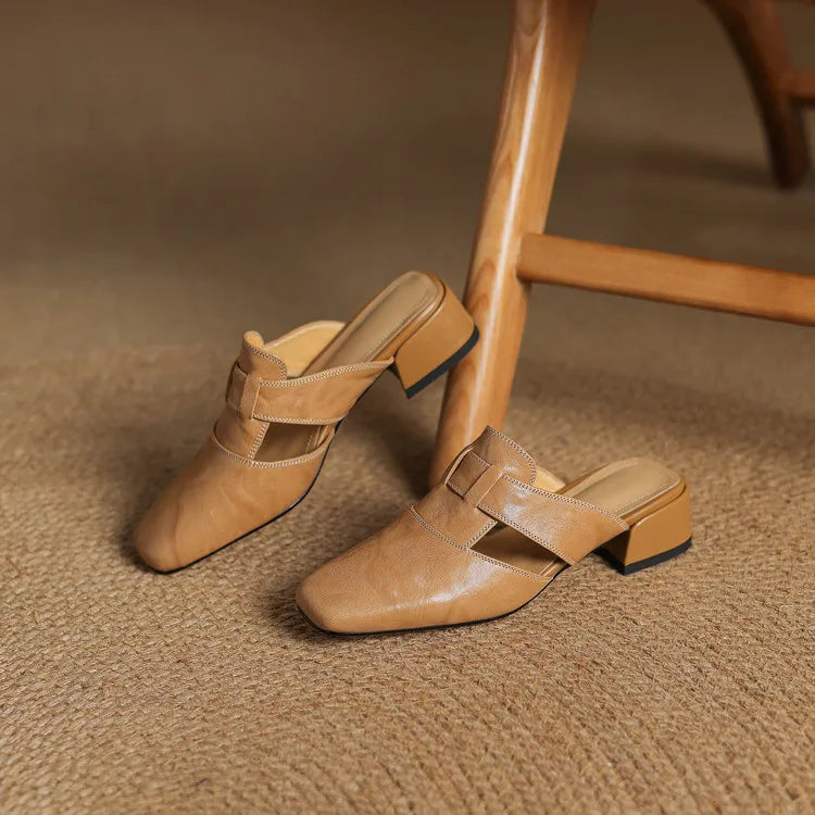 Delora Genuine Leather Mules